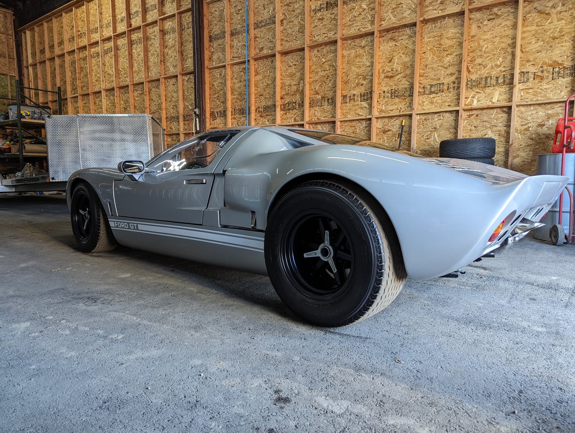Clean Ford GT in a garage